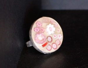 Bague rose millifiori